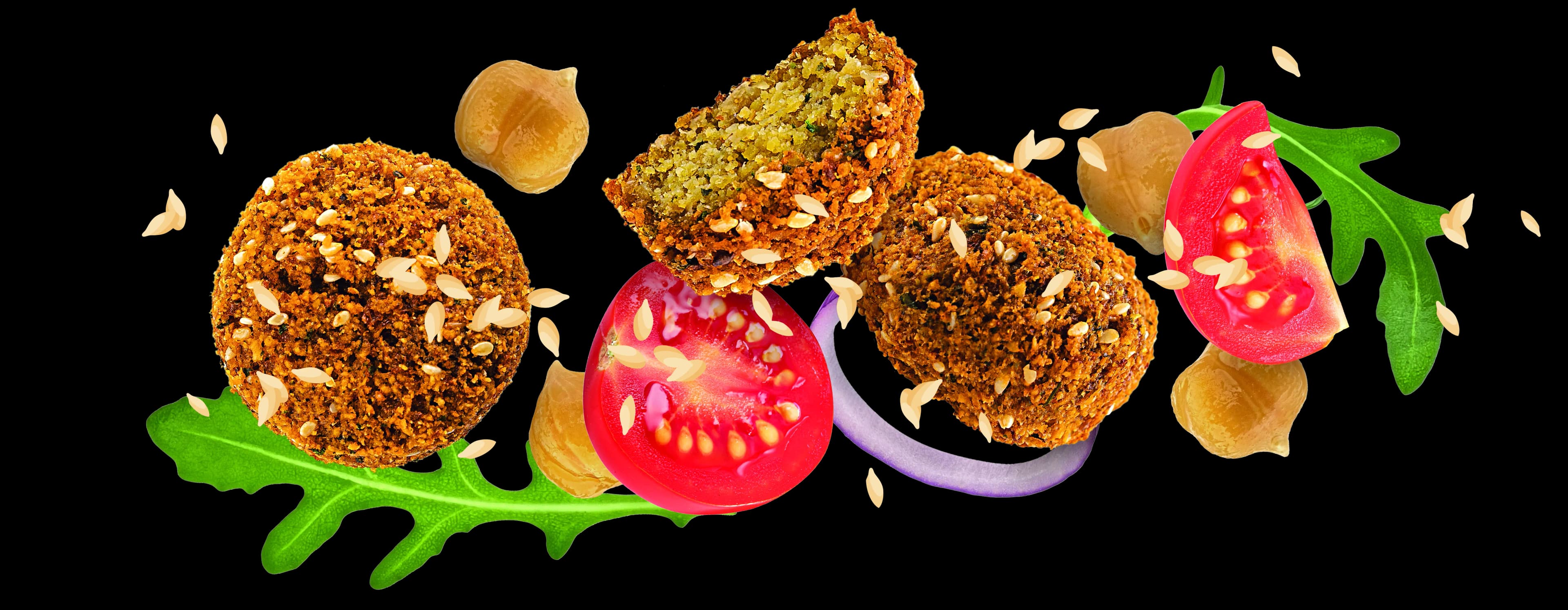 Falafel and vegetables hero